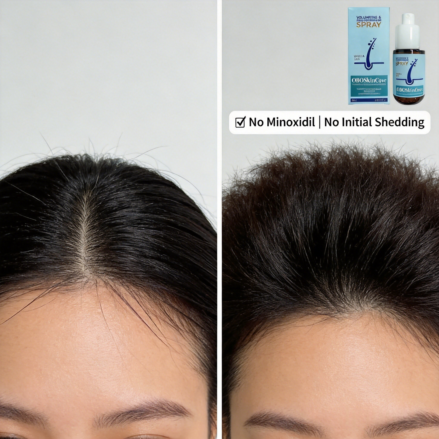 OBOSkincove Volumizing Hair Essence for Fine Hair, Paraben-Free Botanical Liquid, Strengthen Roots, Boost Volume, Light Dry Finish Unisex Haircare