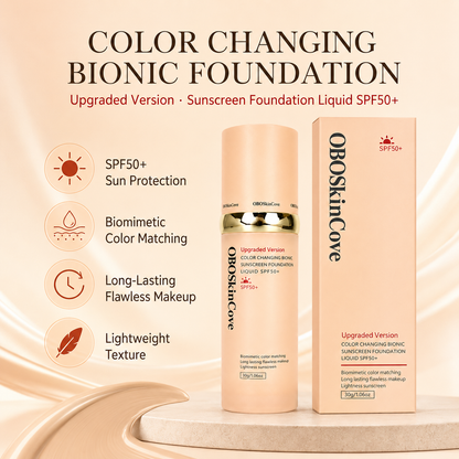 4-In-1 SPF50+++ Foundation, Waterproof Full Coverage Concealer, Moisturizing Evens Skin Tone, Hydrating Medium Shade for Sports & Daily Use