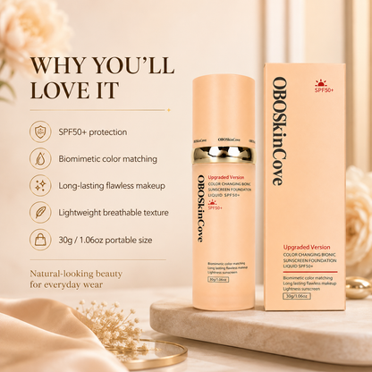 4-In-1 SPF50+++ Foundation, Waterproof Full Coverage Concealer, Moisturizing Evens Skin Tone, Hydrating Medium Shade for Sports & Daily Use