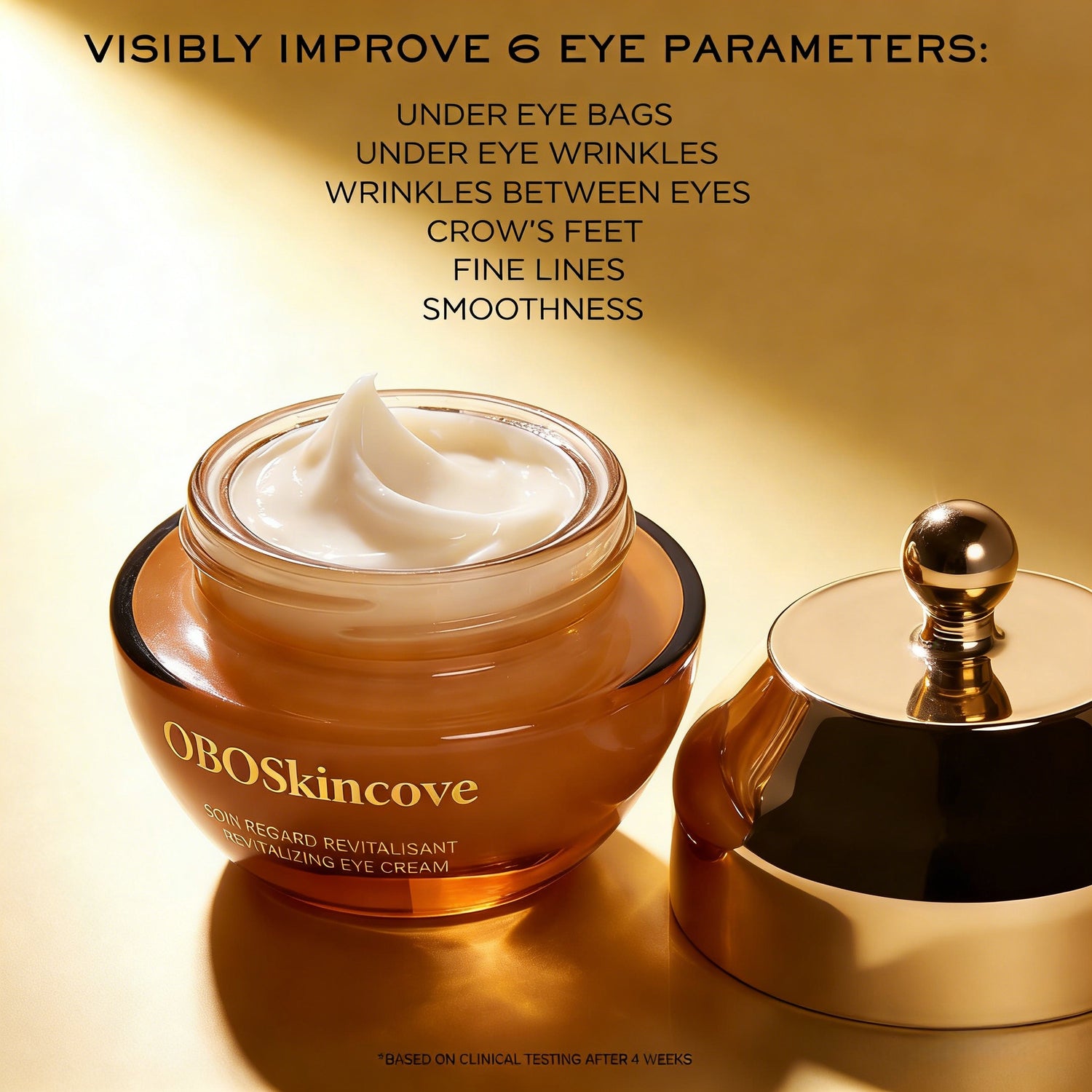 Key ingredients of OBOSkinCove anti-wrinkle eye cream, potent antioxidants and hydrating compounds for youthful eye contour